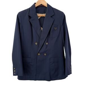 Etienne Aigner Blazer Jacket Women's Sz 10‎ Navy Blue Double Breasted Old Money